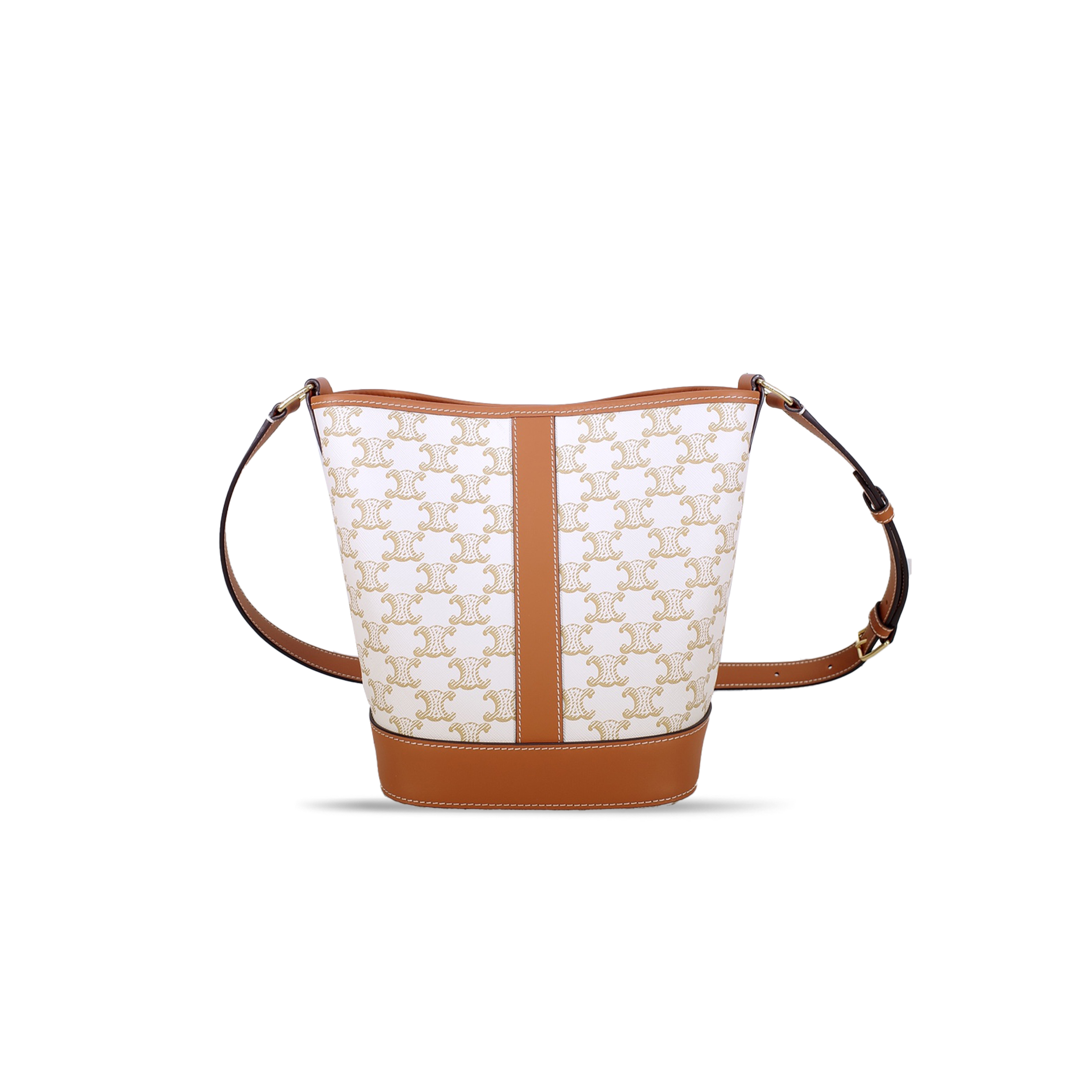 CELINE MEDIUM BUCKET IN TRIOMPHE CANVAS AND CALFSKIN 191132CAS.04LV (30*22*13)
